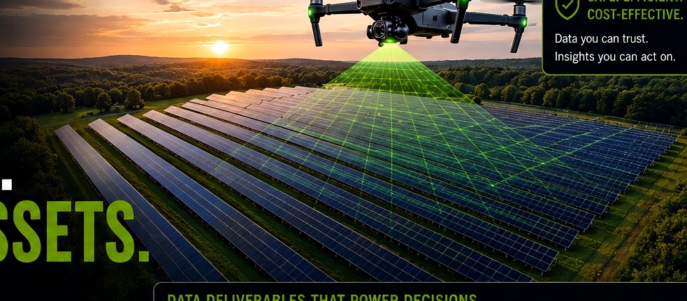 Energy asset documentation visual for solar site records and recurring asset monitoring.